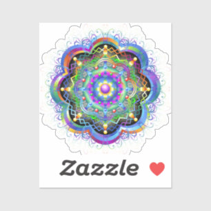 Mandala Universum Psychedelische Kleuren Sticker