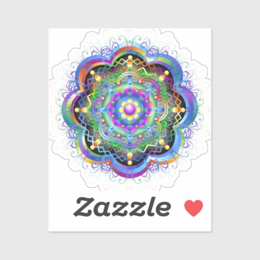 Mandala Universum Psychedelische Kleuren Sticker (Vel)