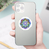 Mandala Universum Psychedelische Kleuren Sticker (Telefoon)