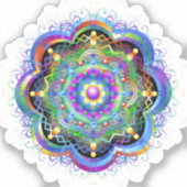 Mandala Universum Psychedelische Kleuren Sticker (Voorkant)