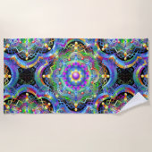 Mandala Universum Psychedelische Kleuren Strandlaken (Voorkant)