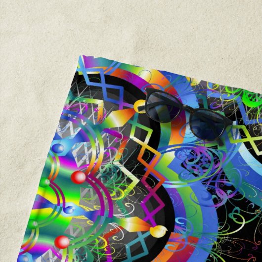 Mandala Universum Psychedelische Kleuren Strandlaken (In situ)
