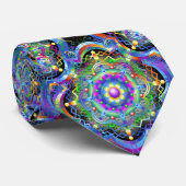 Mandala Universum Psychedelische Kleuren Stropdas (Opgerold)