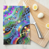 Mandala Universum Psychedelische Kleuren Theedoek (Quarter Fold)