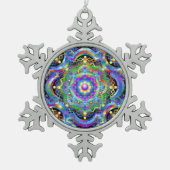 Mandala Universum Psychedelische Kleuren Tin Sneeuwvlok Ornament (Voorkant)