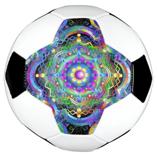 Mandala Universum Psychedelische Kleuren Voetbal (Gedraaid)
