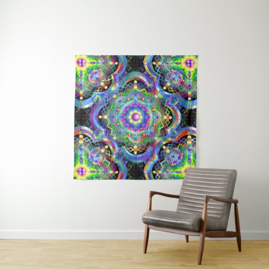 Mandala Universum Psychedelische Kleuren Wandkleed (In Situ (horizontaal))