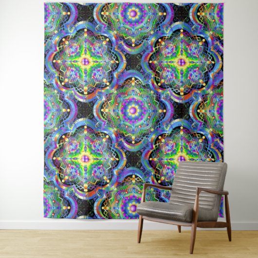 Mandala Universum Psychedelische Kleuren Wandkleed (In situ)