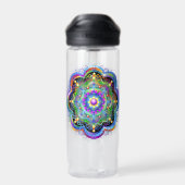 Mandala Universum Psychedelische Kleuren Waterfles (Achterkant)