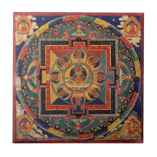 Mandala van Amitayus. Tibetaanse school uit de 19e Tegeltje