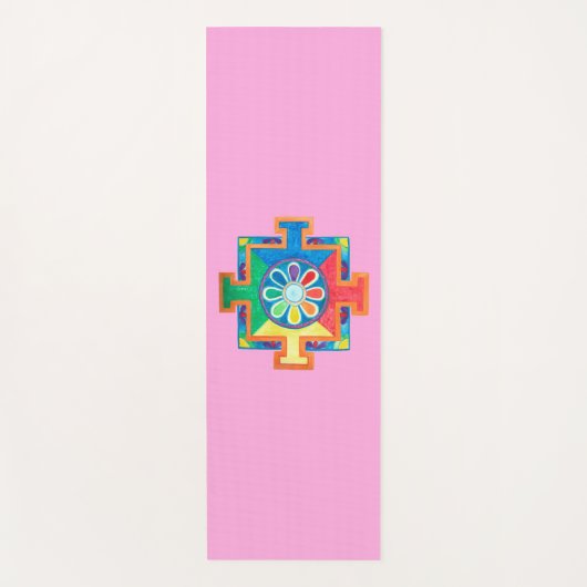 Mandala van Creatie Aquarel   Yogamat (Voorkant)
