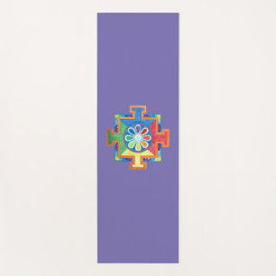 Mandala van Creatie Waterverf Paarse Yogamat