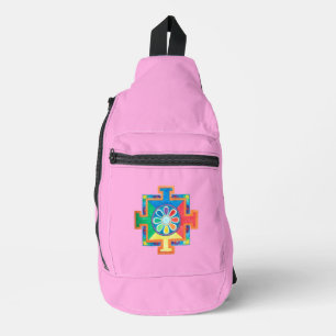 Mandala van Creatie Waterverf Roze Sling Bag
