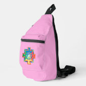 Mandala van Creatie Waterverf Roze Sling Bag (Rechterhoek)