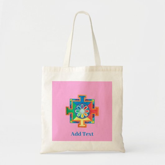 Mandala van Creatie Waterverf Roze Tote Bag (Voorkant)