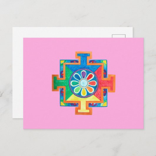 Mandala van de Waterverf van de Creatie Briefkaart (Voorkant / Achterkant)