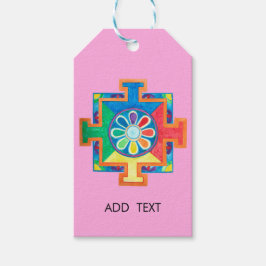 Mandala van de Waterverf van de Creatie Cadeaulabel