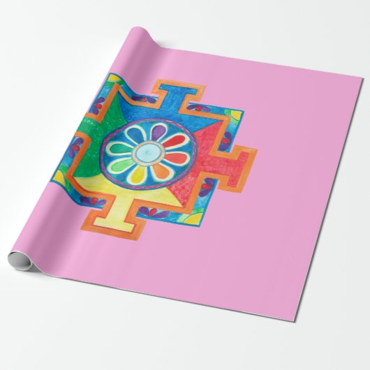 Mandala van de Waterverf van de Creatie Cadeaupapier (Uitgerold)