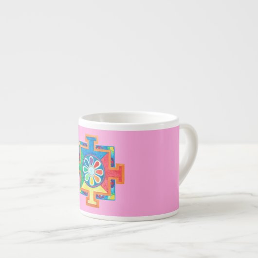 Mandala van de Waterverf van de Creatie Espresso Kop (Voorkant rechts)