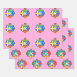 Mandala van de Waterverf van de Creatie Inpakpapier Vel