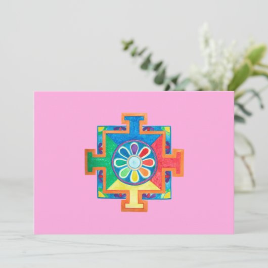 Mandala van de Waterverf van de Creatie Kaart (Staand voorkant)