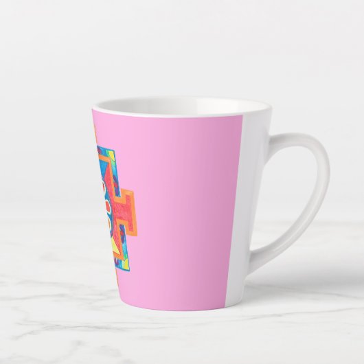 Mandala van de Waterverf van de Creatie Latte Mok (Rechts)