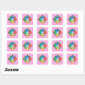 Mandala van de Waterverf van de Creatie Vierkante Sticker (Vel)