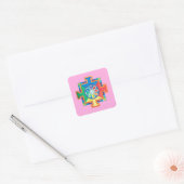 Mandala van de Waterverf van de Creatie Vierkante Sticker (Envelop)