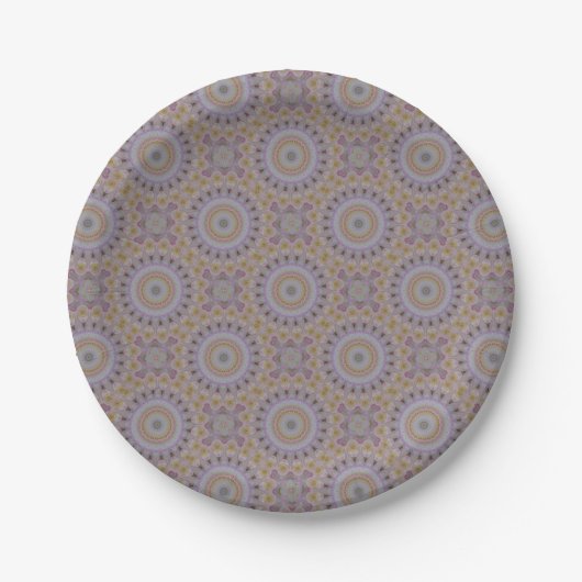 Mandala van Gele Rozen Papieren Bordje (Voorkant)