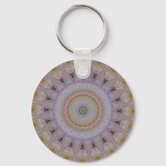 Mandala Van Gele Rozen Sleutelhanger (Voorkant)