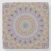 Mandala van Gele Rozen Stenen Onderzetter (Voorkant)