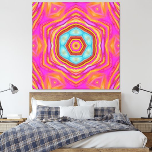 Mandala van geluk canvas afdruk (Insitu (Slaapkamer))