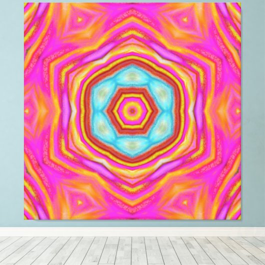 Mandala van geluk canvas afdruk (Insitu (Houten vloer))