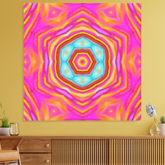Mandala van geluk canvas afdruk (Insitu (Woonkamer))