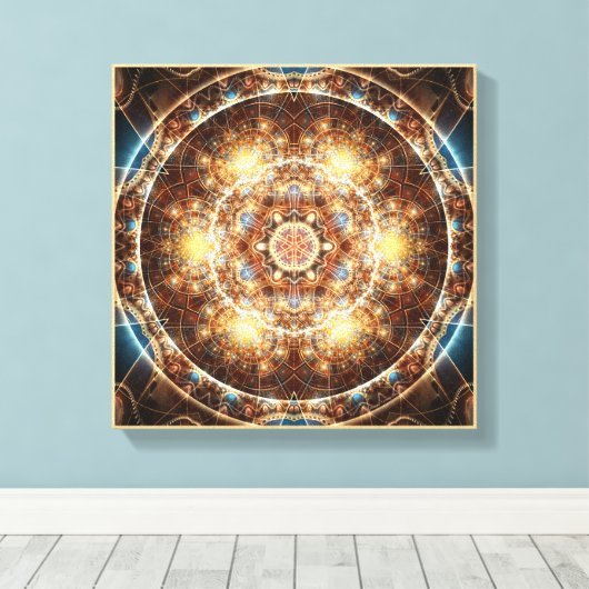 Mandala van het hart van verandering 17 verpakt Ca Canvas Afdruk (Insitu (Houten vloer))
