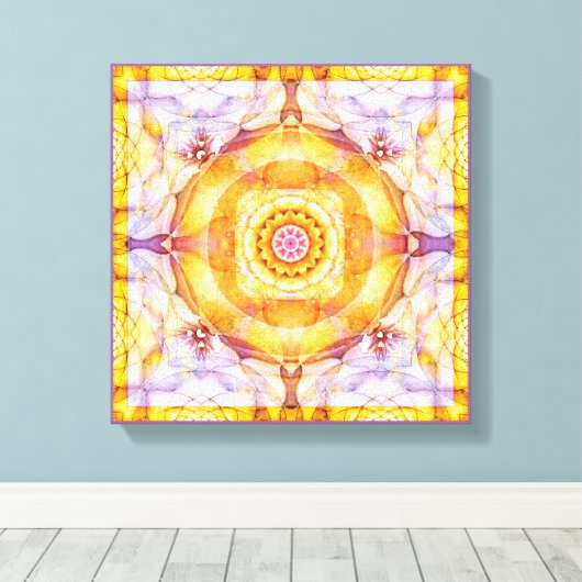 Mandala van het hart van verandering 20 verpakt Ca Canvas Afdruk (Insitu (Houten vloer))