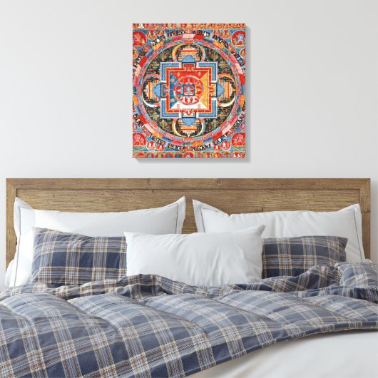 Mandala van Jnanadakini Canvas Afdruk (Insitu (Slaapkamer))
