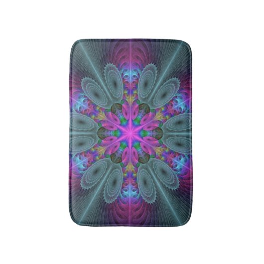 Mandala van middelkleurrijke fractale kunst met ro badmat (Voorkant Verticaal)