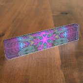 Mandala van middelkleurrijke fractale kunst met ro naambordje (Zijkant)