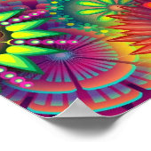 Mandala van middelkleurrijke fractale kunst met ro poster (Hoek)