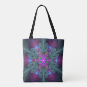 Mandala van middelkleurrijke fractale kunst met ro tote bag (Achterkant)