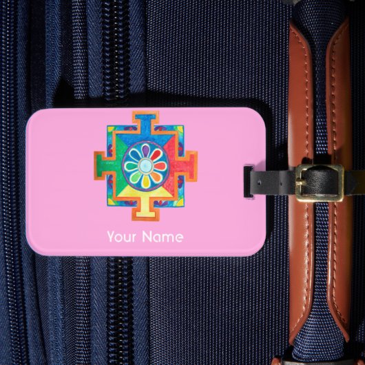 Mandala van schepping bagagelabel (Voorkant Insitu 4)