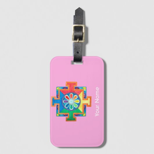 Mandala van schepping bagagelabel (Voorkant (verticaal))