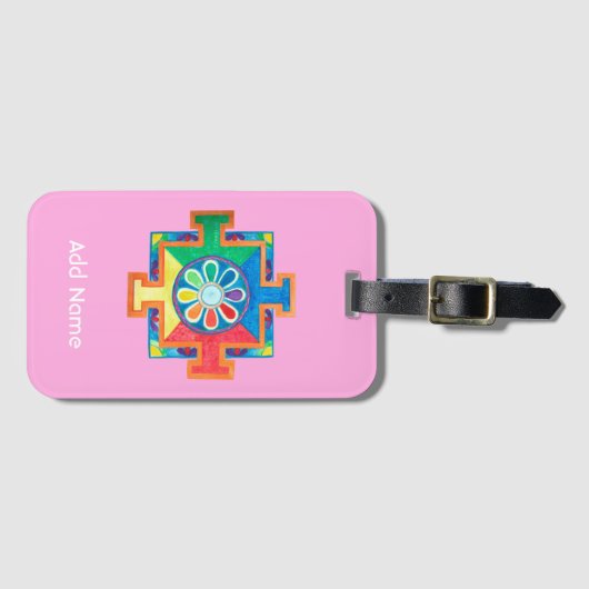 Mandala van schepping bagagelabel (Voorkant (horizontaal))