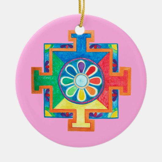 Mandala van schepping keramisch ornament (Voorkant)