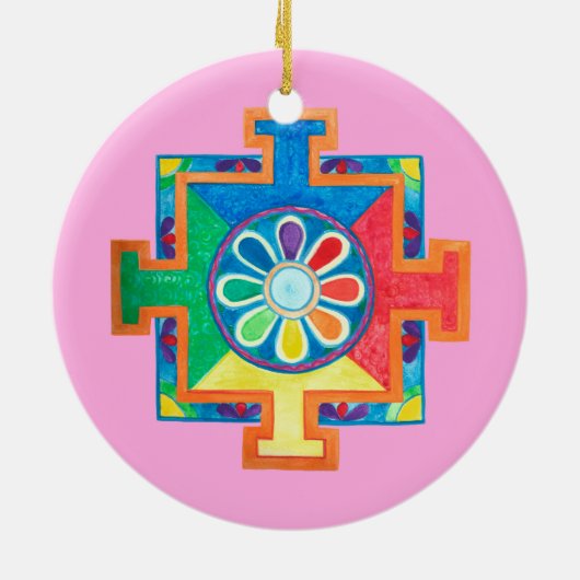 Mandala van schepping keramisch ornament (Achterkant)