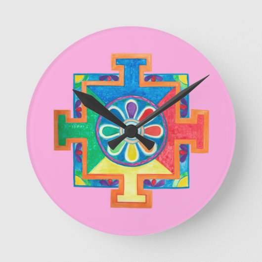 Mandala van schepping ronde klok (Voorkant)