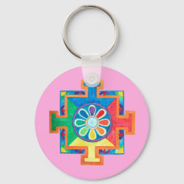 Mandala van schepping sleutelhanger