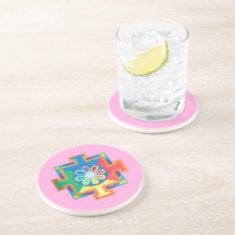 Mandala van schepping zandsteen onderzetter