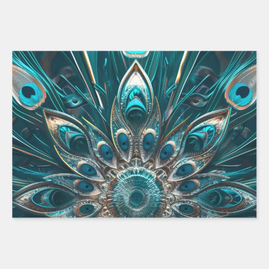 Mandala van sierveren inpakpapier vel (Voorkant 3)